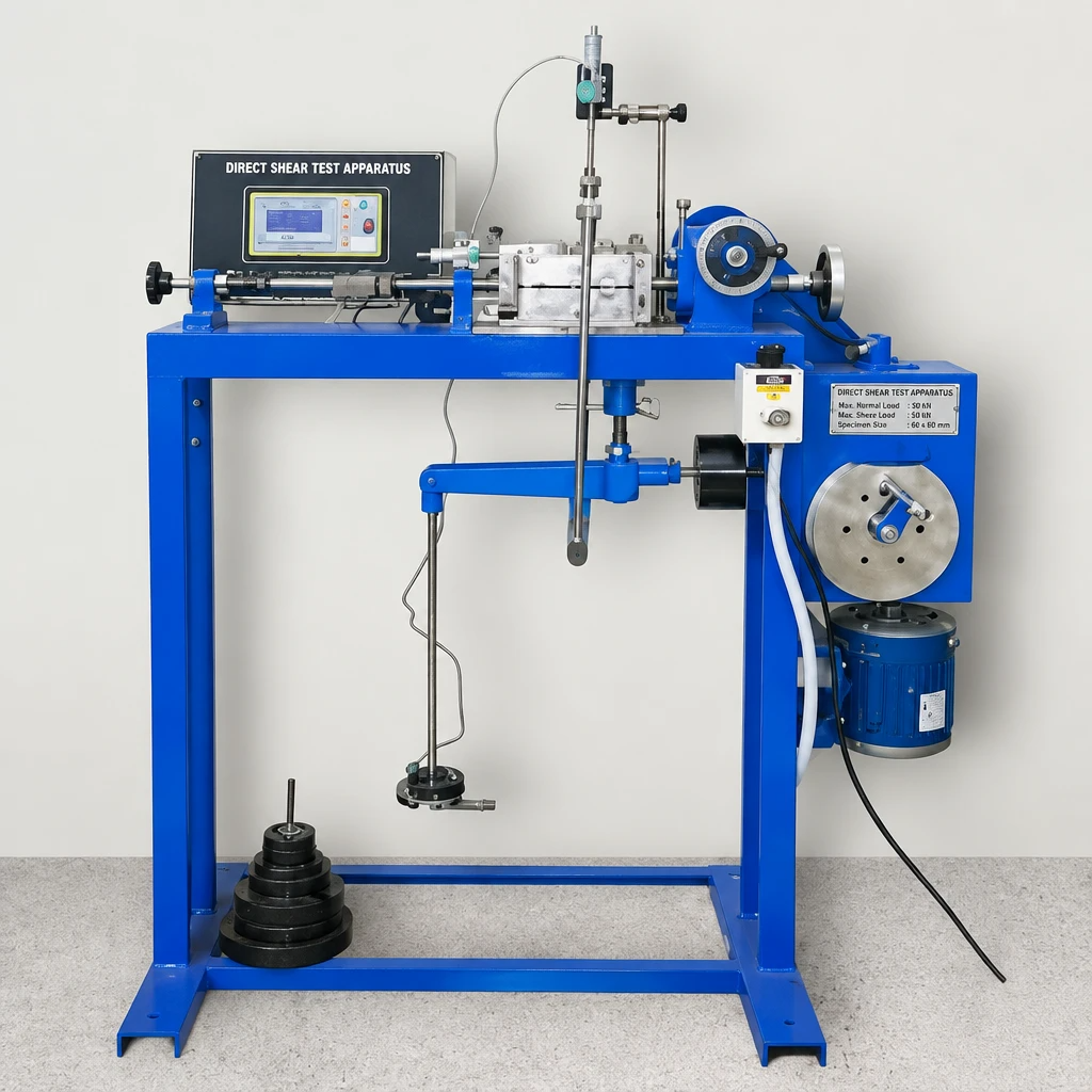 Direct shear test apparatus for soil strength testing